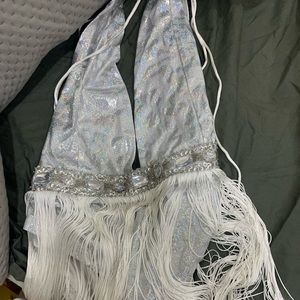 silver fringe playsuit